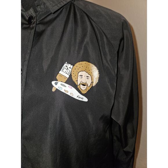 RipNdip Jacket Satin Bob Ross Rain Windbreaker Size Small - Picture 3 of 14